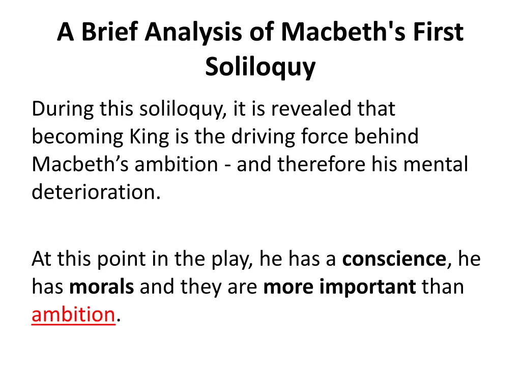 a brief analysis of macbeth s first soliloquy 1