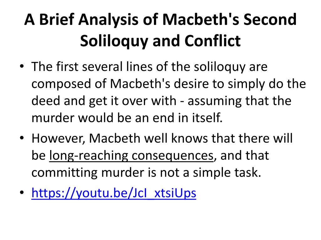 a brief analysis of macbeth s second soliloquy
