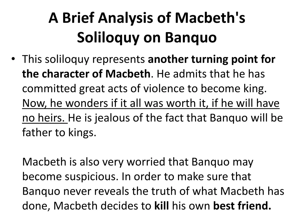 a brief analysis of macbeth s soliloquy on banquo