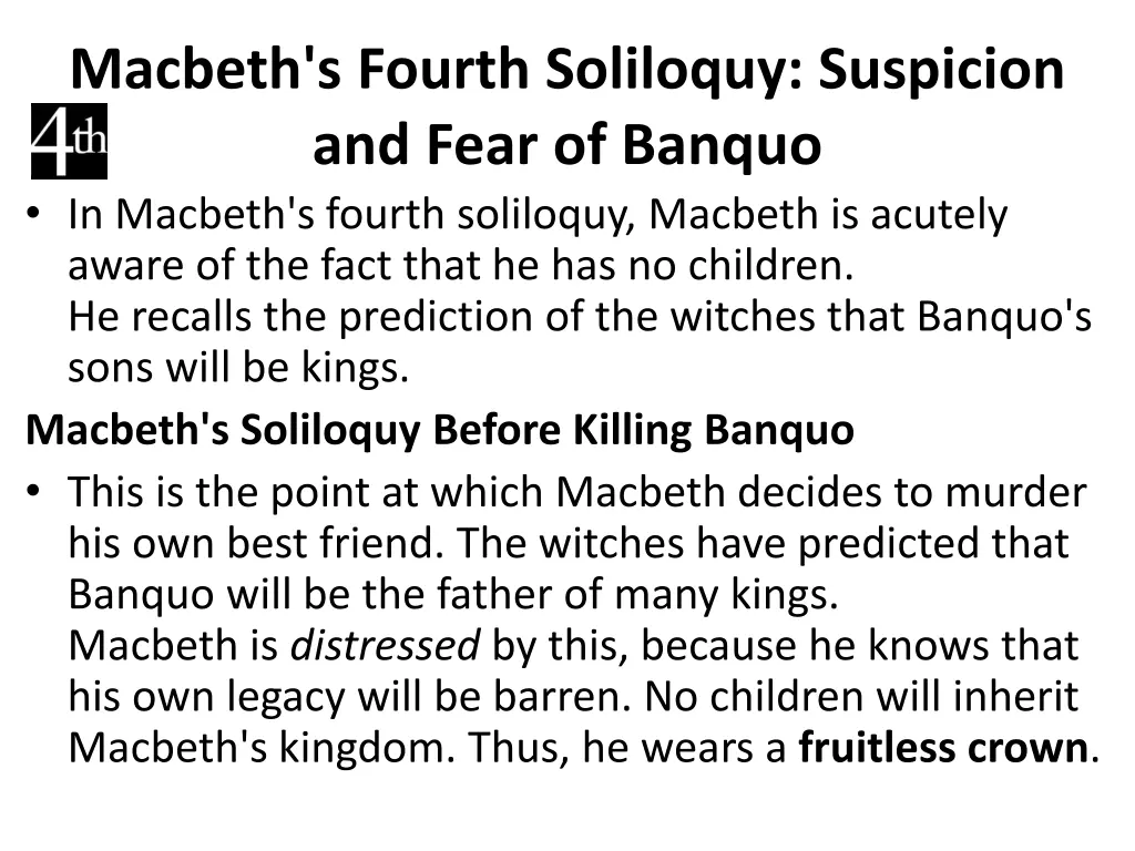 macbeth s fourth soliloquy suspicion and fear