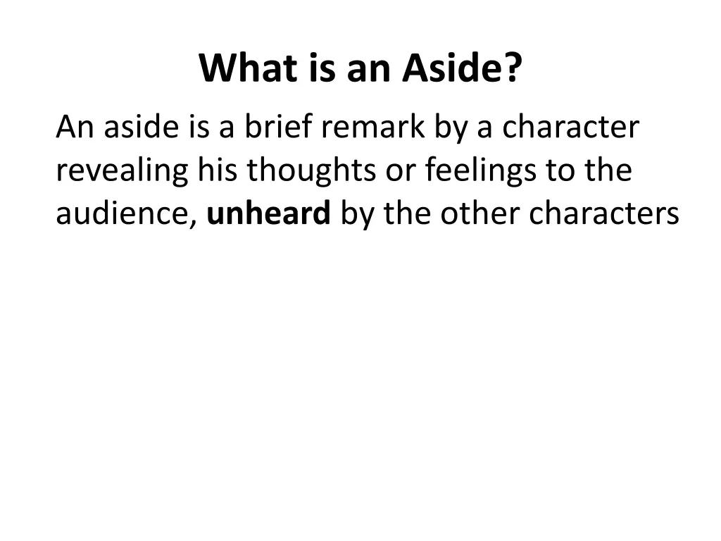 what is an aside an aside is a brief remark