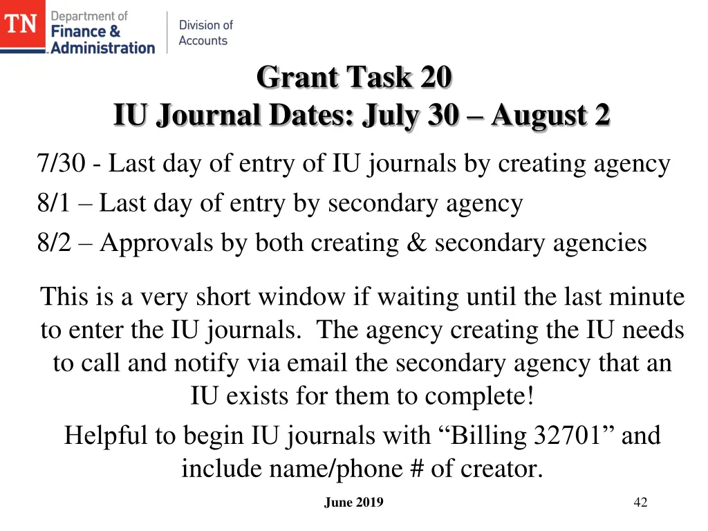 grant task 20
