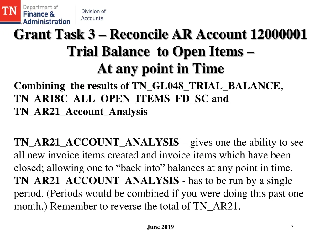 grant task 3 reconcile ar account 12000001 trial 1