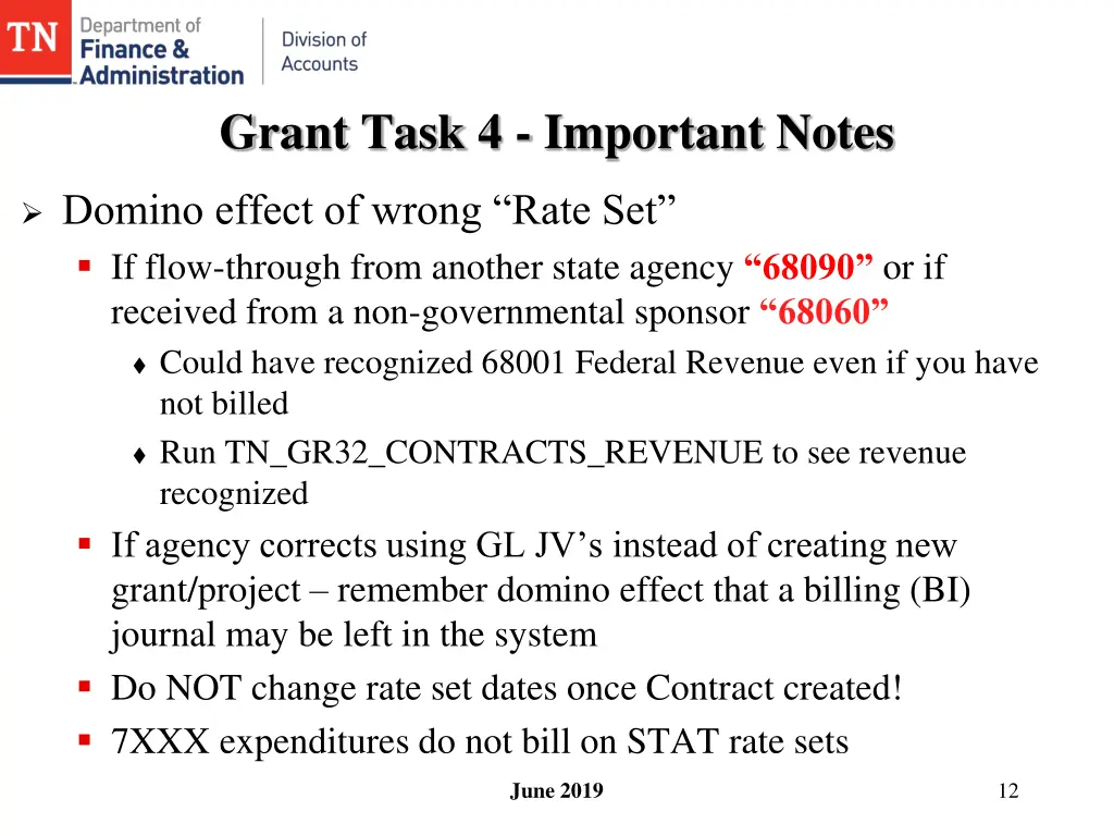 grant task 4 important notes
