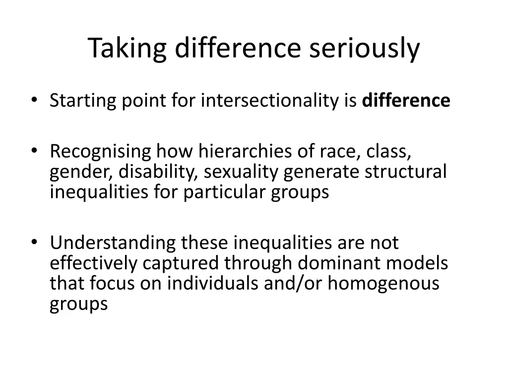 taking difference seriously