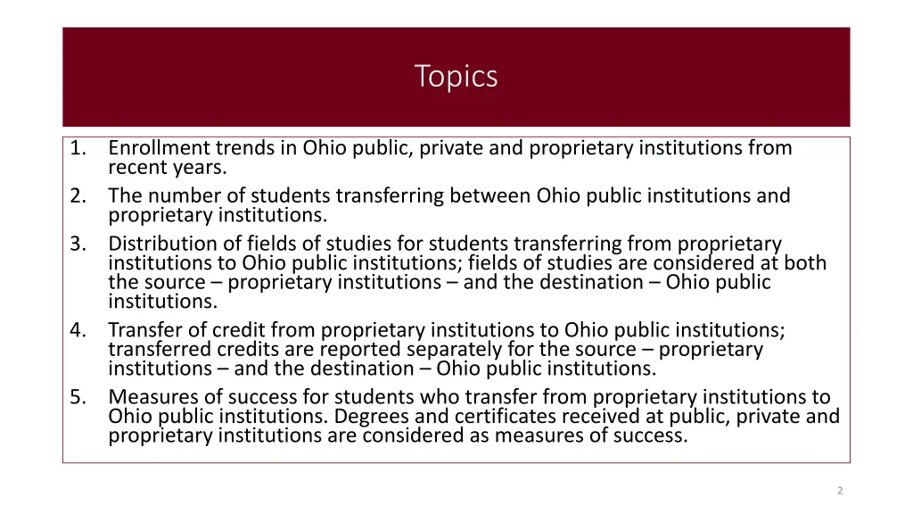 topics