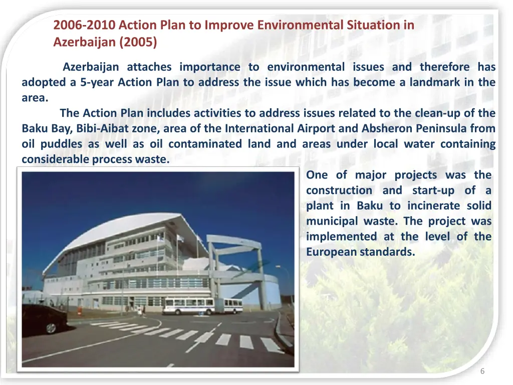 2006 2010 action plan to improve environmental