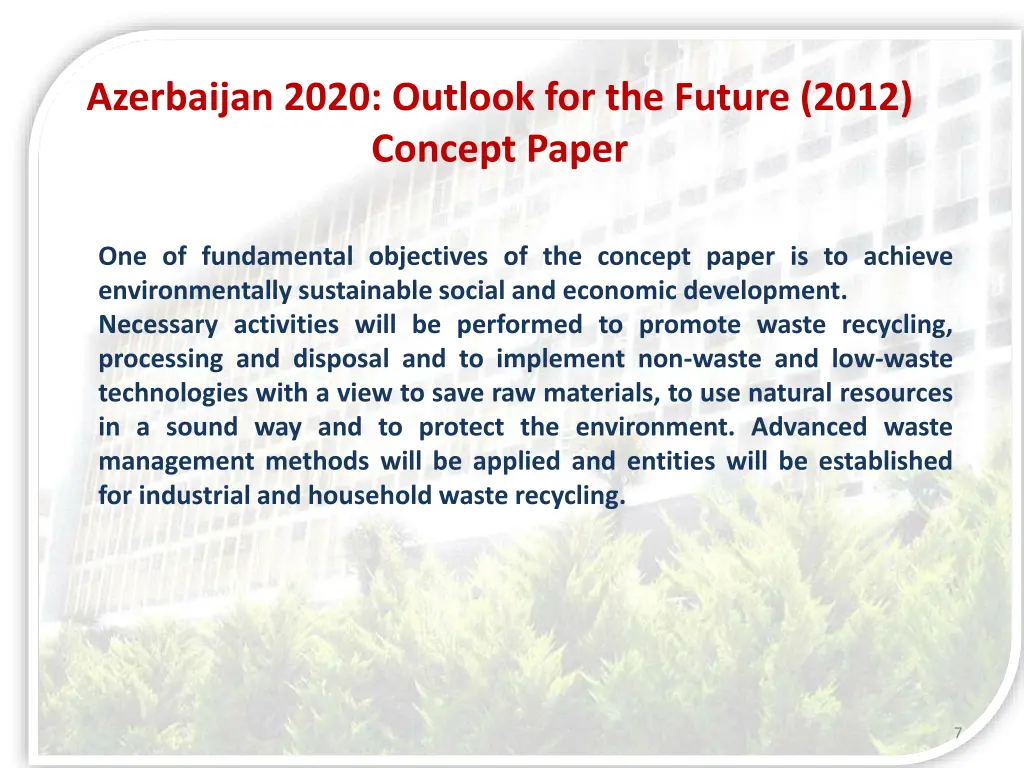 azerbaijan 2020 outlook for the future 2012