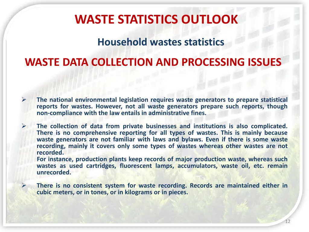waste statistics outlook