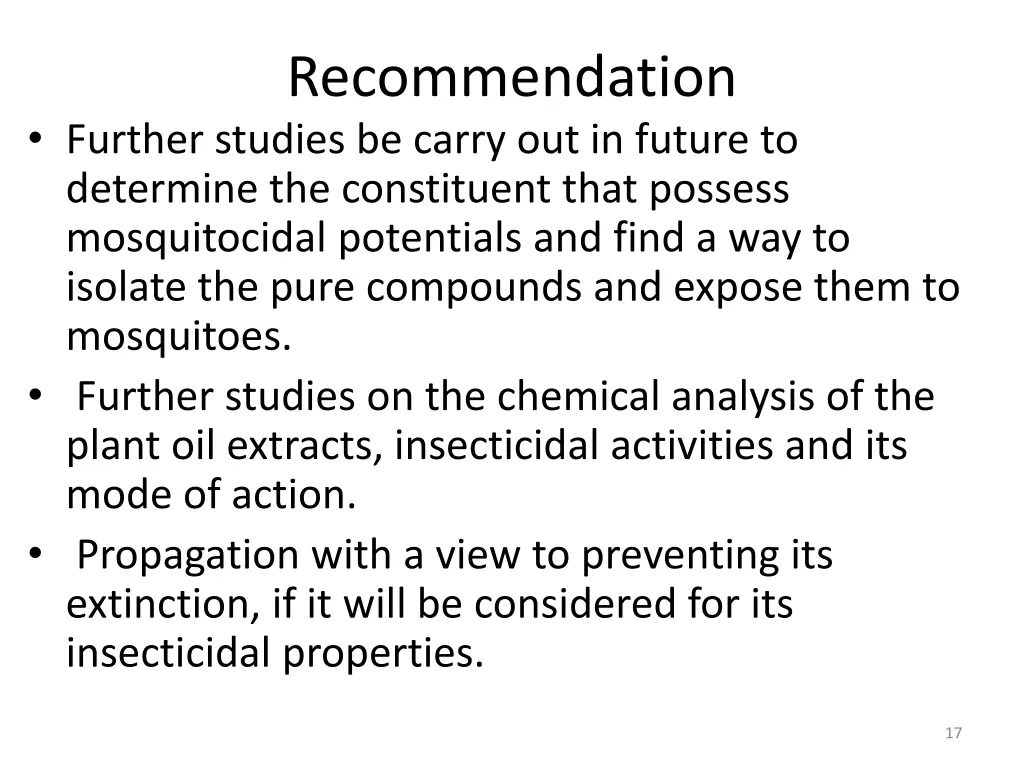recommendation