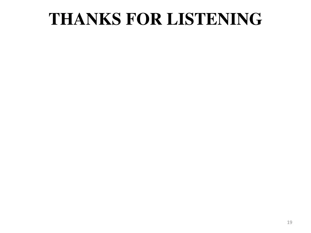 thanks for listening