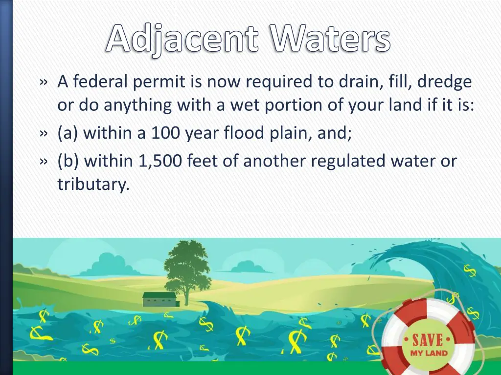 adjacent waters a federal permit is now required