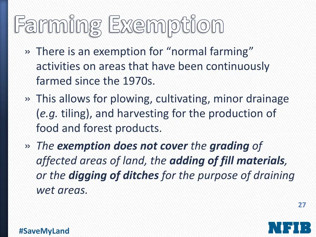 farming exemption there is an exemption
