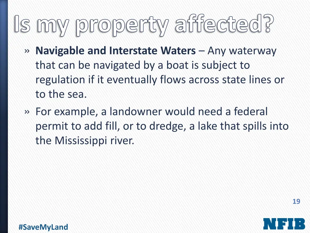 is my property affected navigable and interstate