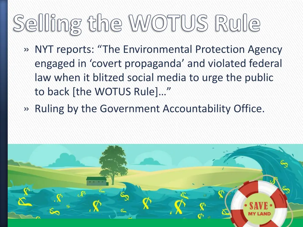 selling the wotus rule nyt reports