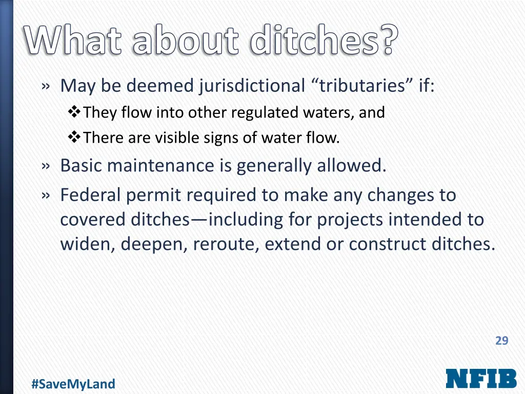 what about ditches may be deemed jurisdictional