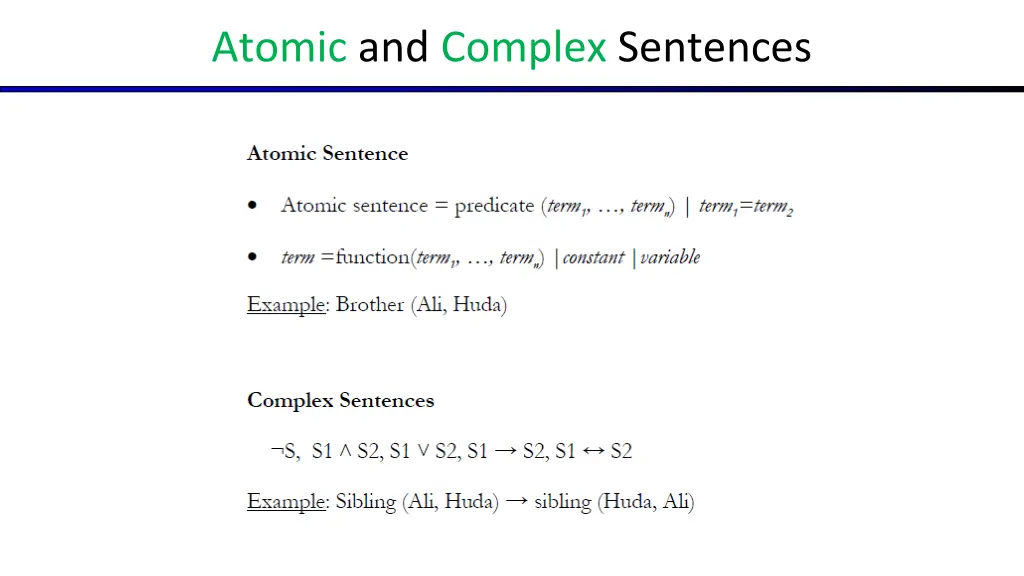 atomic and complex sentences