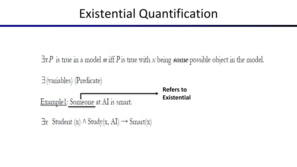 existential quantification