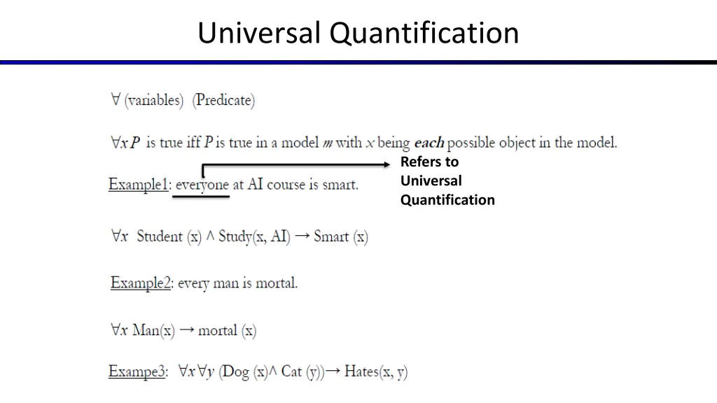 universal quantification