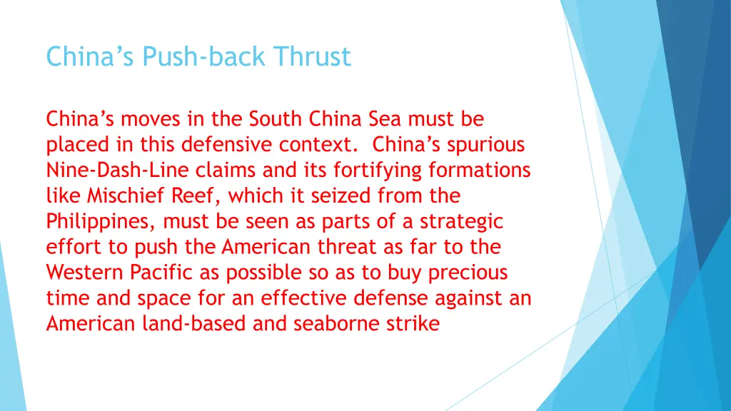 china s push back thrust