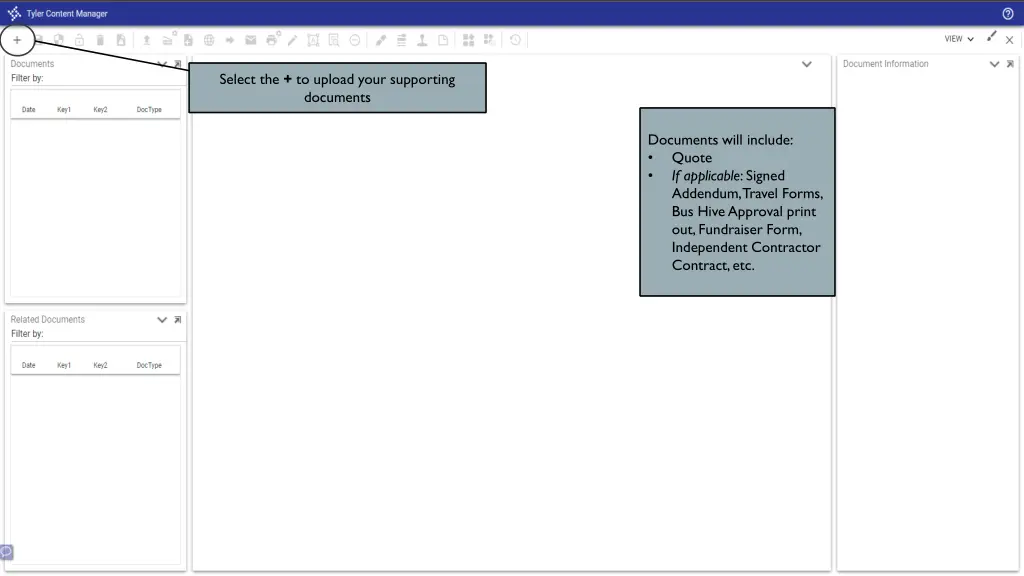 select the to upload your supporting documents