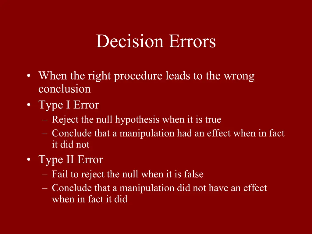 decision errors