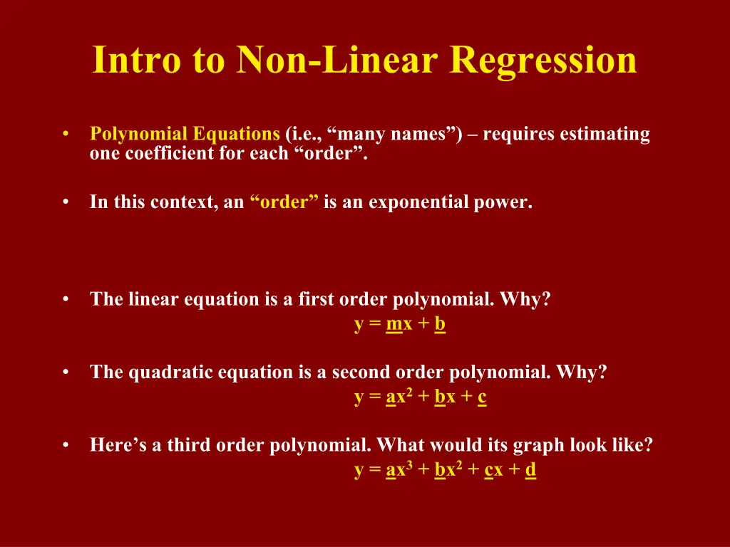 intro to non linear regression 1