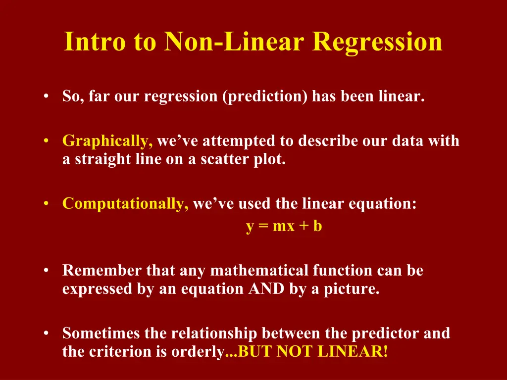 intro to non linear regression