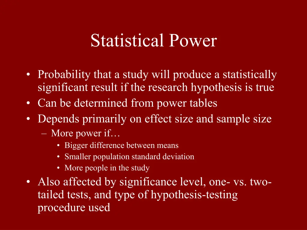 statistical power