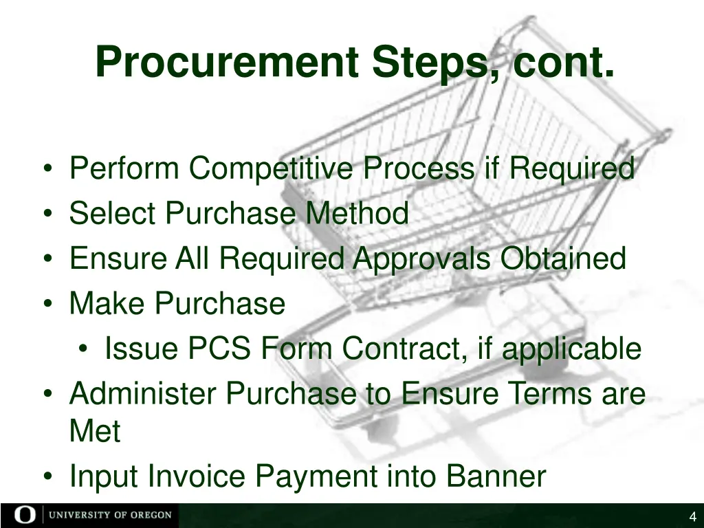 procurement steps cont