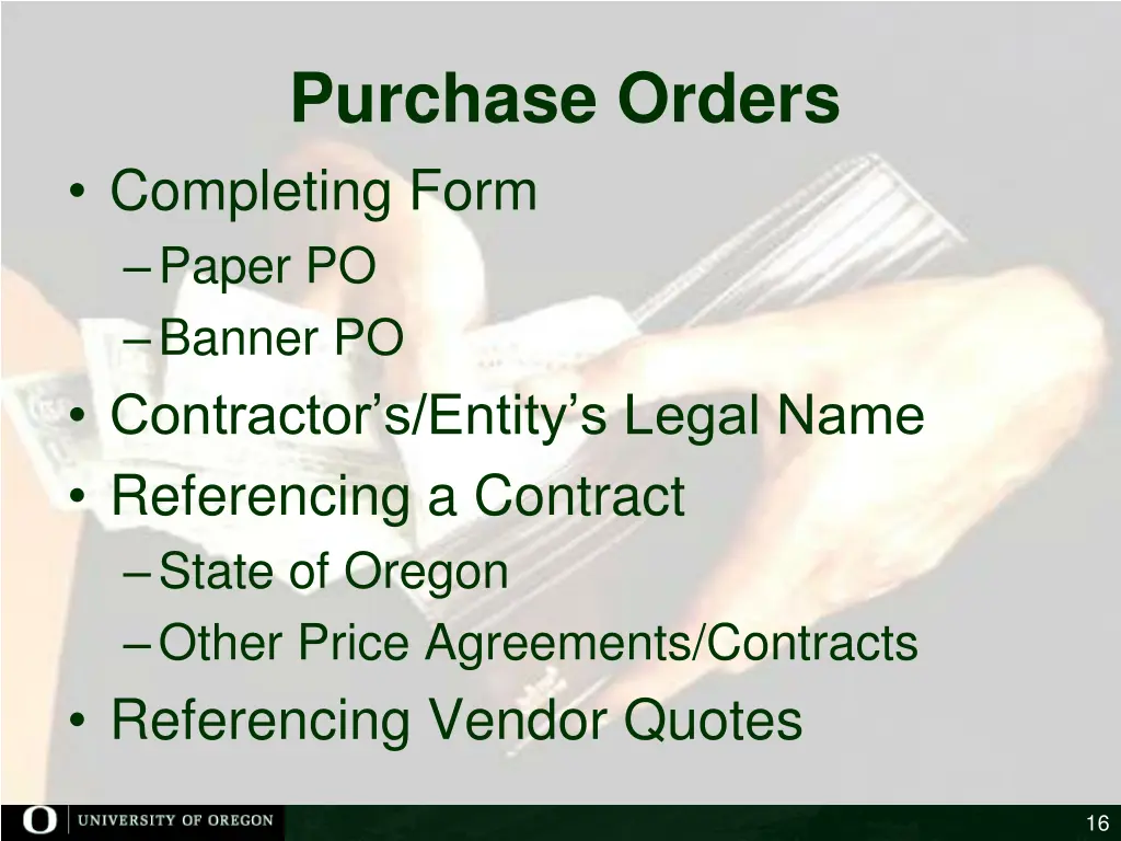purchase orders completing form paper po banner