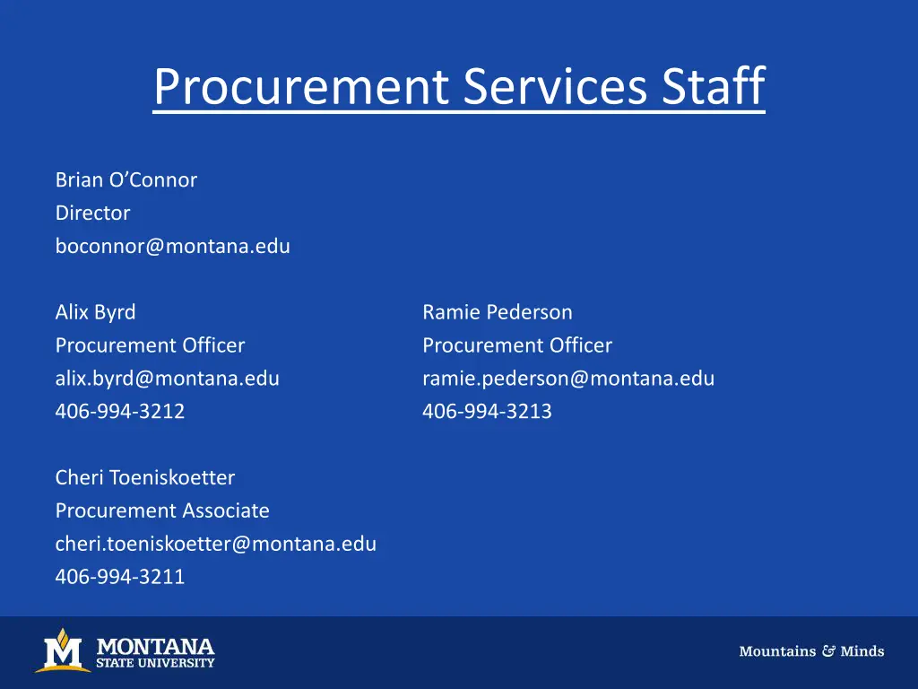 procurement services staff