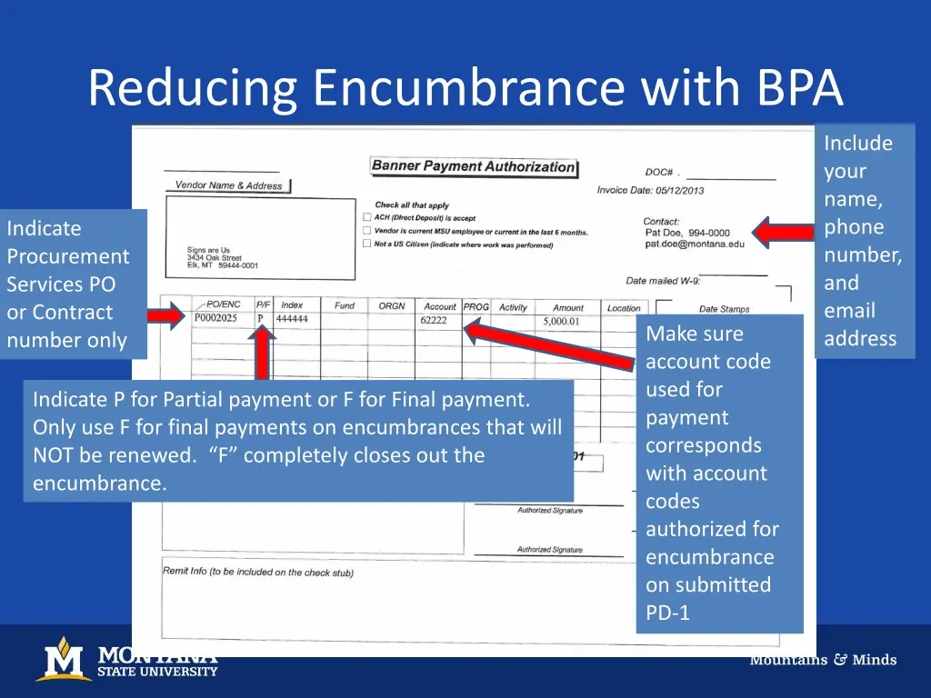 reducing encumbrance with bpa