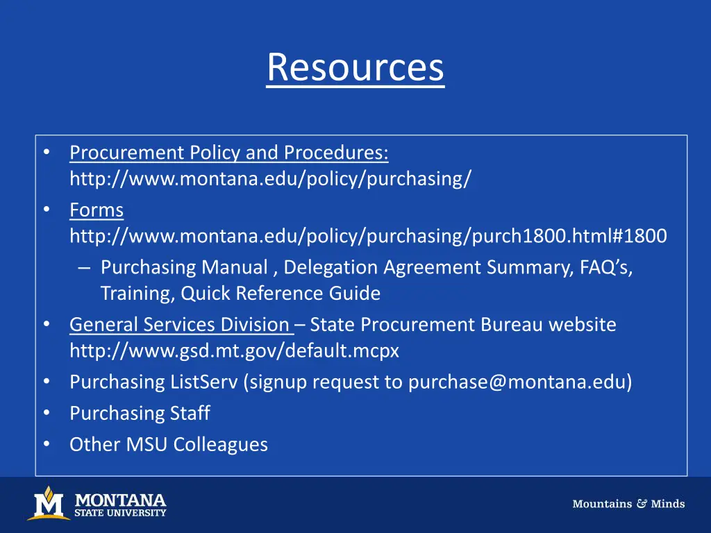resources