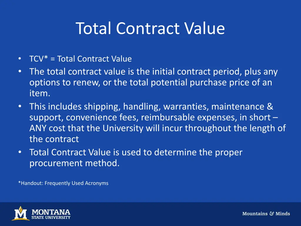 total contract value