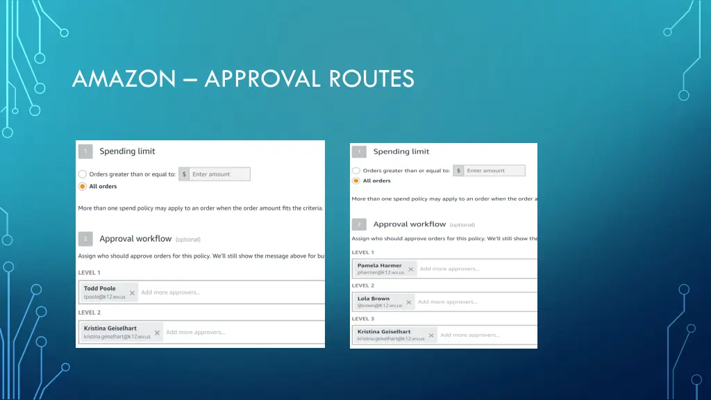 amazon approval routes