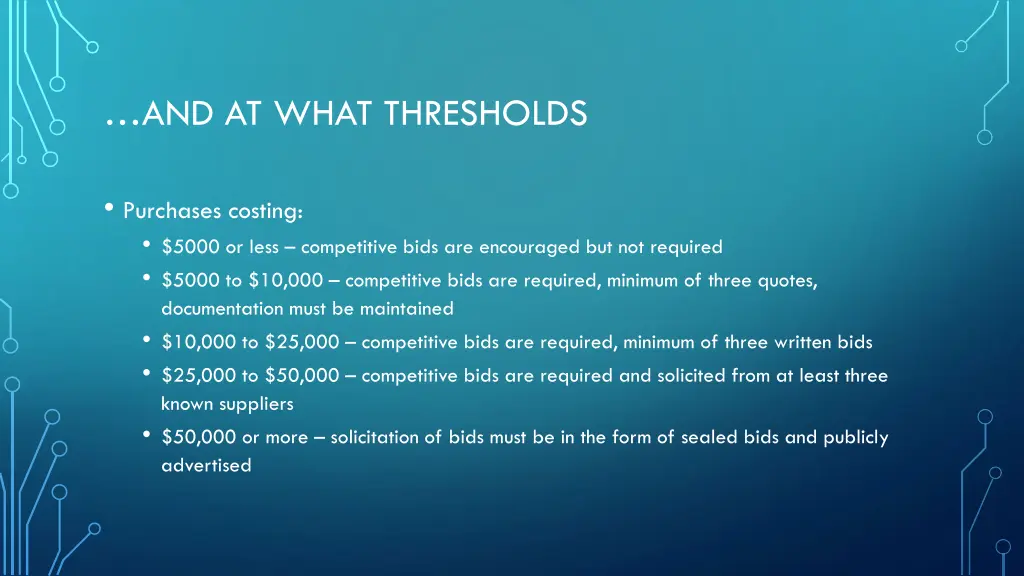 and at what thresholds