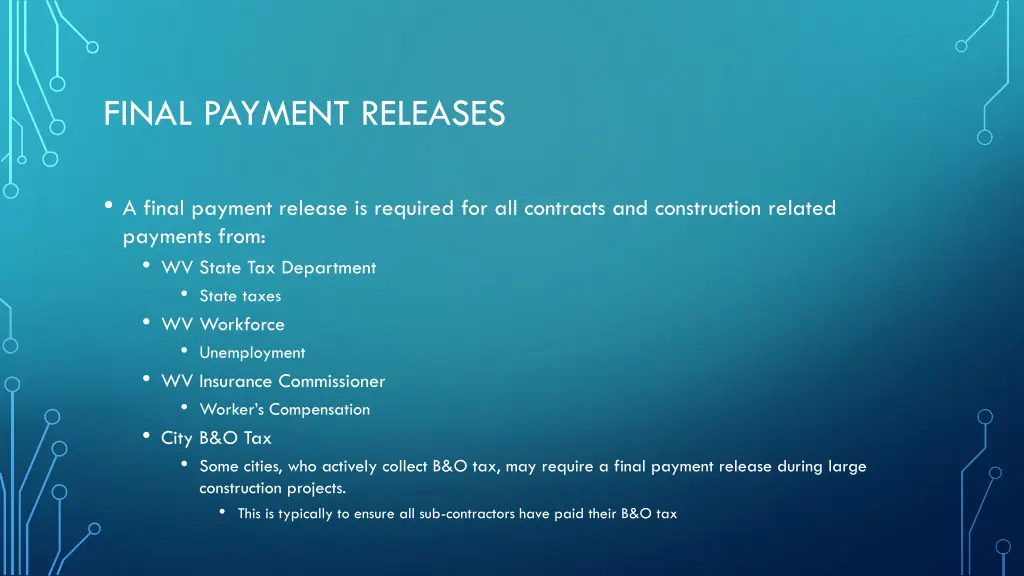 final payment releases
