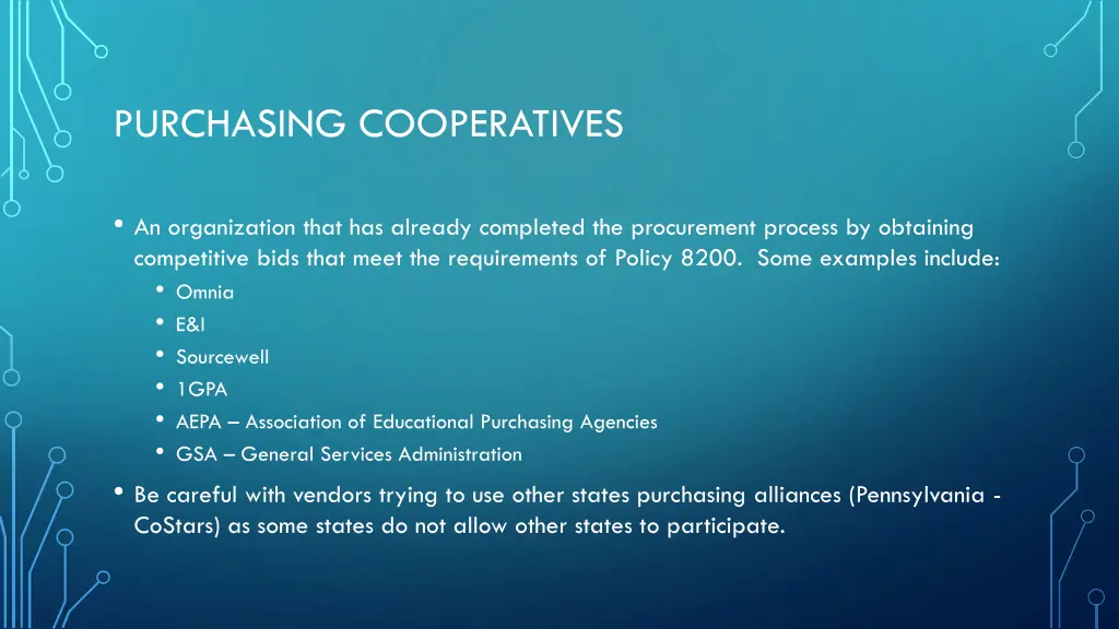 purchasing cooperatives
