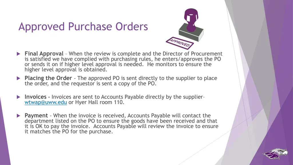 approved purchase orders
