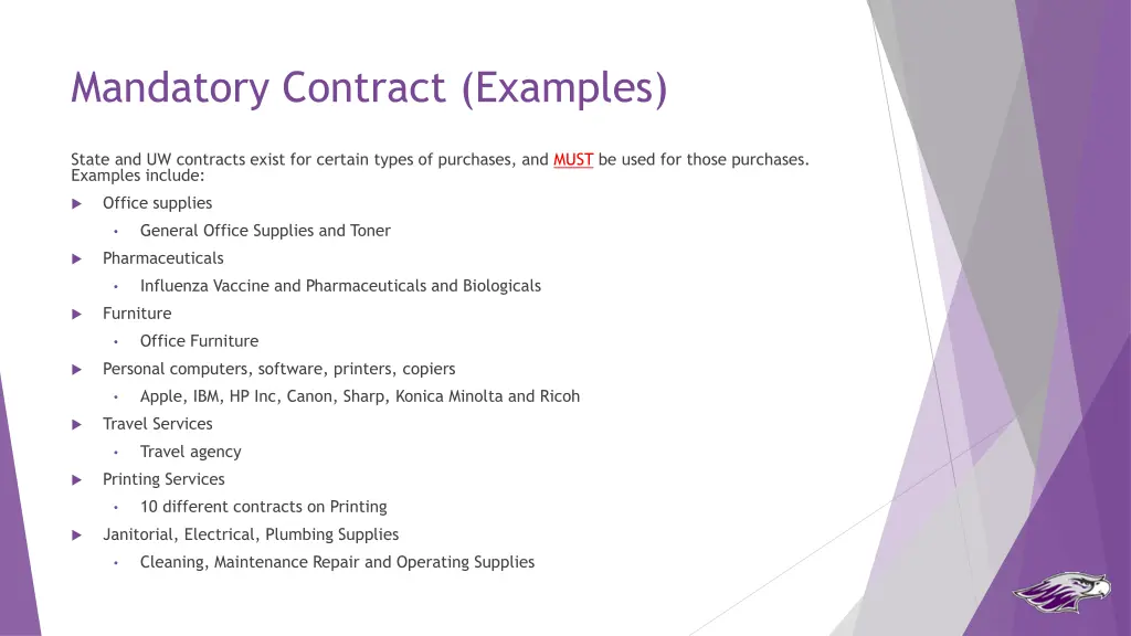 mandatory contract examples