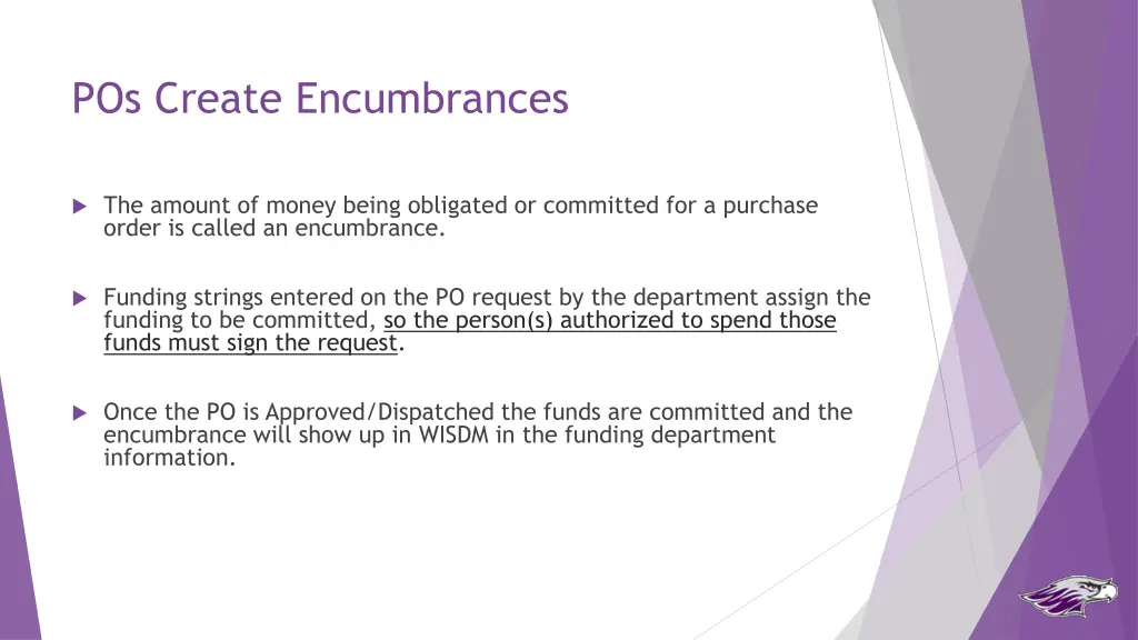 pos create encumbrances