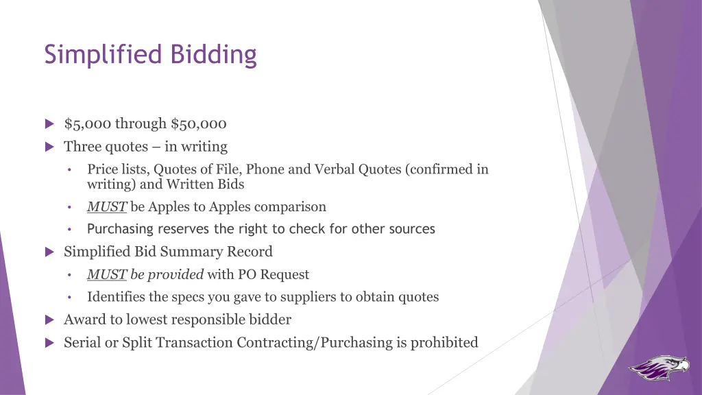 simplified bidding