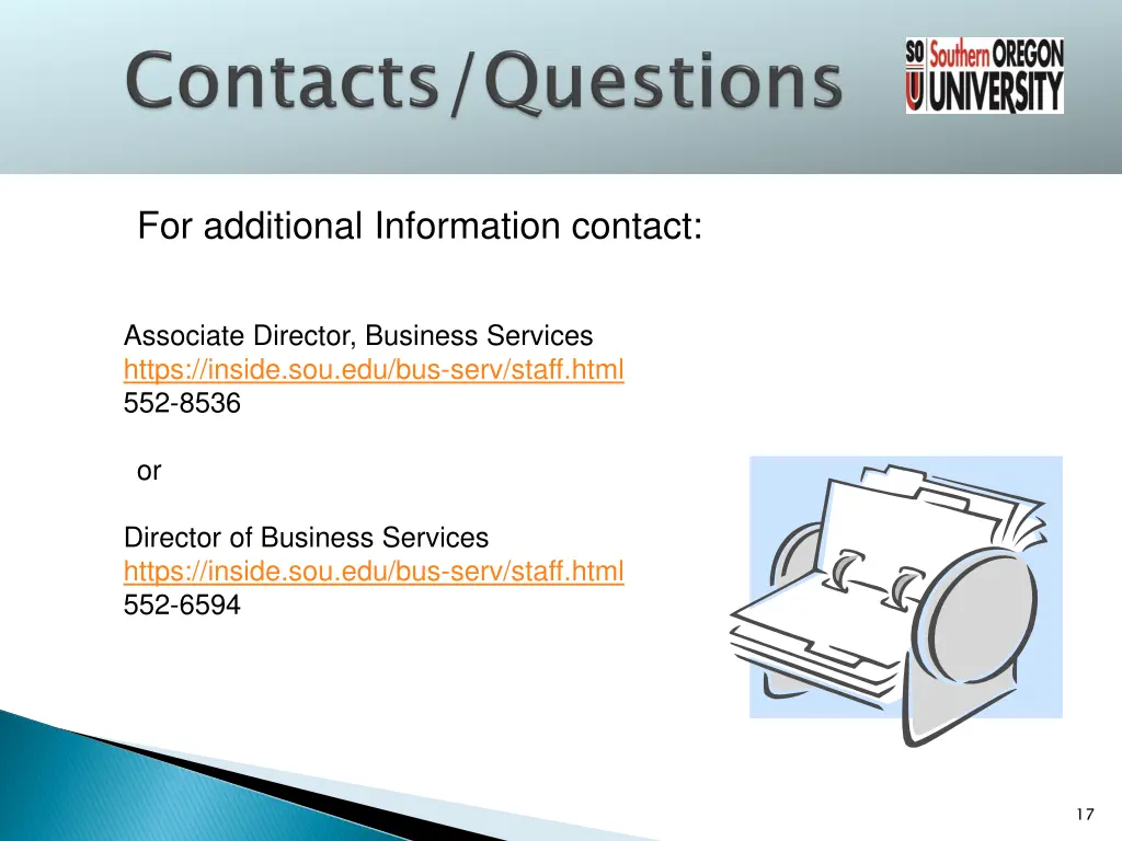 for additional information contact