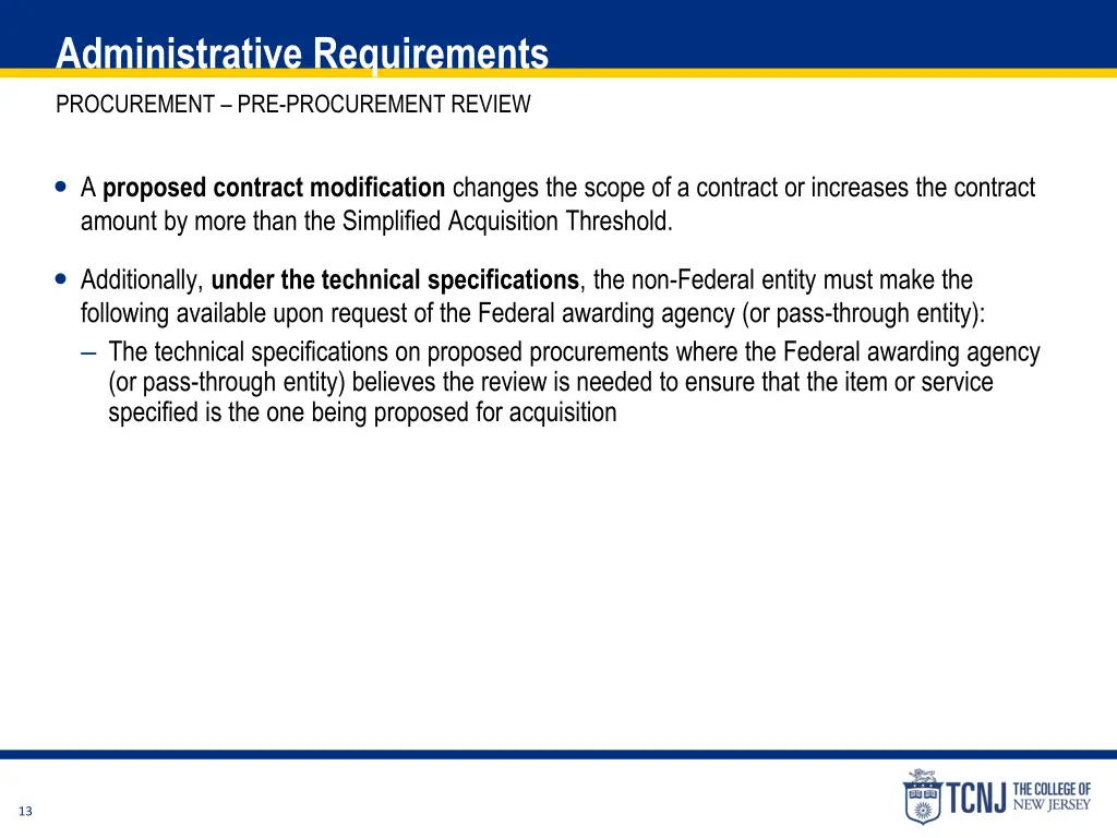administrative requirements procurement 2