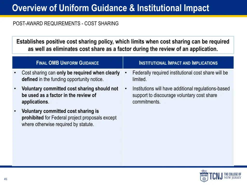 overview of uniform guidance institutional impact 5