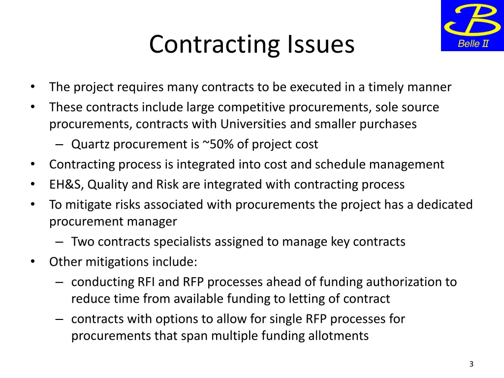 contracting issues