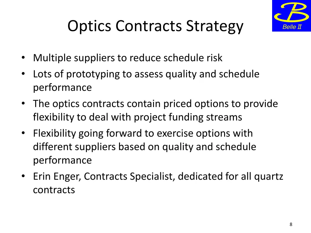 optics contracts strategy