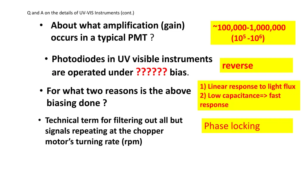 q and a on the details of uv vis instruments cont 1