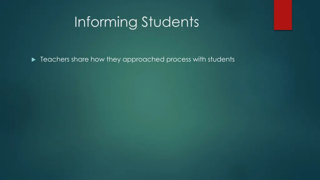 informing students